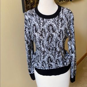 NWOT Michael Kors Black & white fine knit sweater